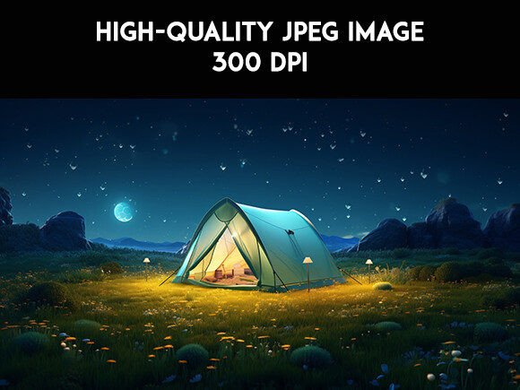 Camping Tent Outdoor Night Forest Photo Illustration Graphiques AI Par Prosanjit