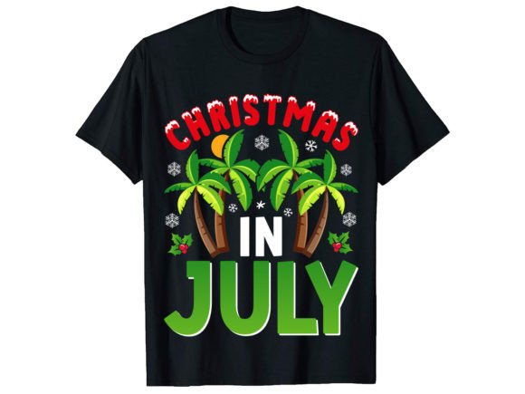 Christmas in July T-Shirt Afbeelding T-shirt Designs Door PODxDESIGNER