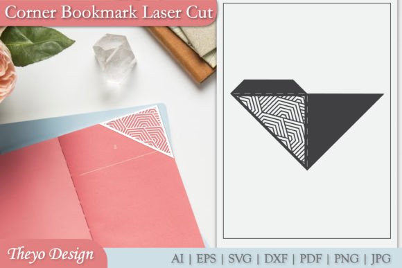 Corner Bookmark Laser Cut Svg Gráfico Manualidades Por Theyo Design