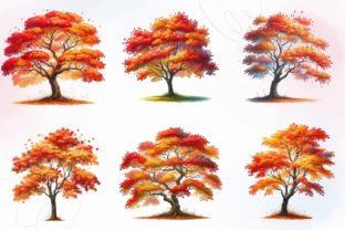 Fall Maple Tree Watercolor Clipart Graphic Illustrations By RevolutionCraft 2