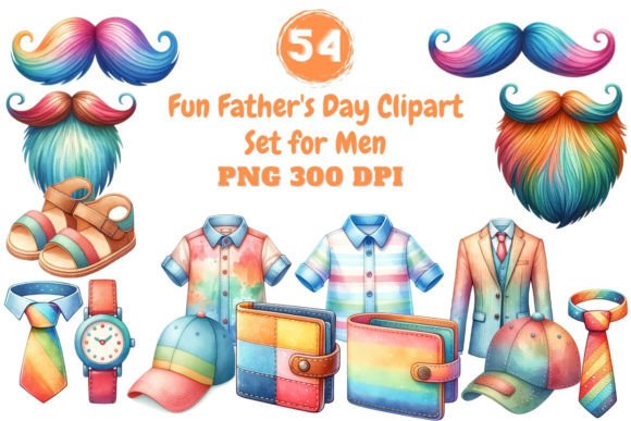 Fun Father's Day Clipart Set for Men Graphic Crafts By applelemon1234