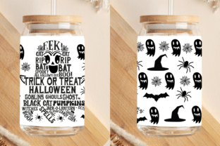 Halloween Word Art Can Glass Wrap Bundle Graphic Crafts By CraftArt 3
