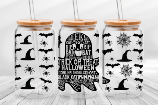 Halloween Word Art Can Glass Wrap Bundle Graphic Crafts By CraftArt 7