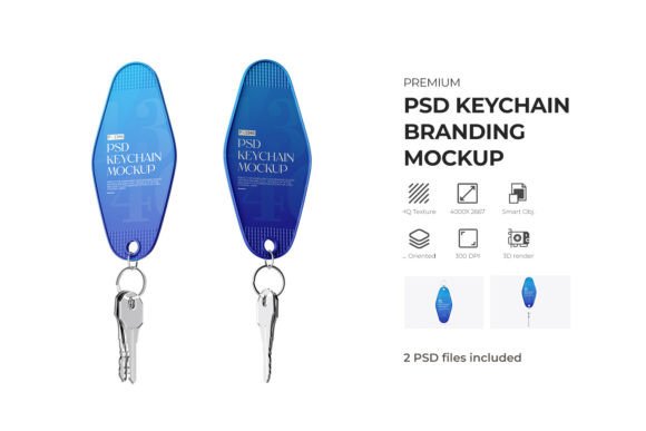 Keychain Branding PSD Mockup Graphic Product Mockups By RAM Studio