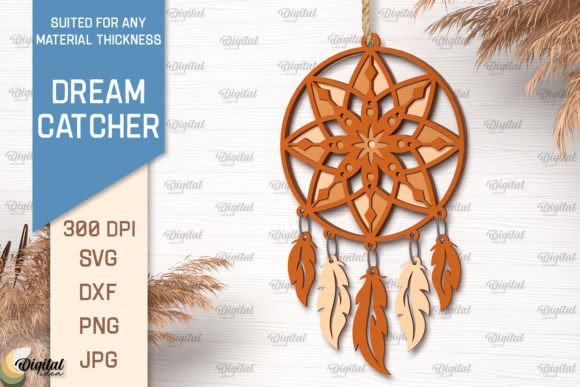 Layered Mandala Dream Catcher Laser Cut Graphic 3D SVG By Digital Idea