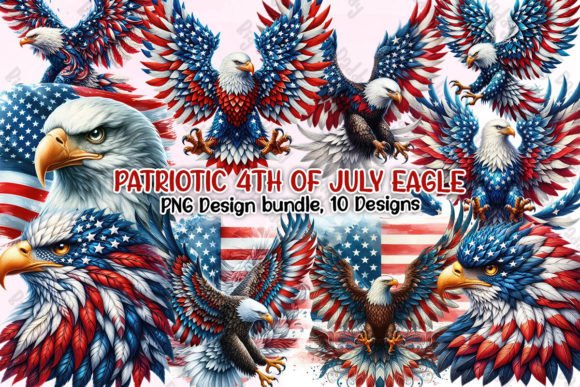 Patriotic 4th of July Eagle Clipart PNG Graphic Illustrations By Big Daddy