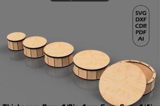Round Gift Boxes Files, Laser Cut SVG Illustration SVG 3D Par ByLaser 4