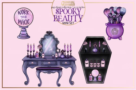 Spooky Beauty Clipart Graphic Illustrations By gaynor.carradice