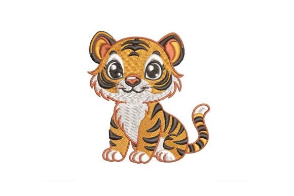 Tiger Cub Embroidery Design Wilde Tiere Stickereidesign Von Digitizingwithlove