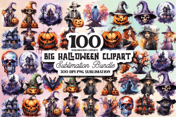Watercolor Happy Halloween Clipart Graphic Illustrations By CraftArt