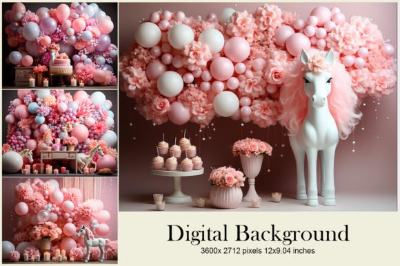 Balloon Party Studio Backdrop Overlays Graphic Backgrounds By sistadesign29