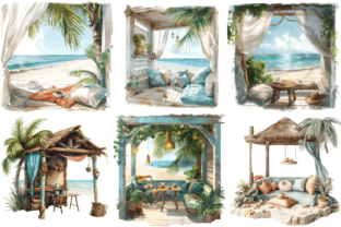 Beach Coffee Time Nook Clipart Graphic Illustrations By Markicha Art 3