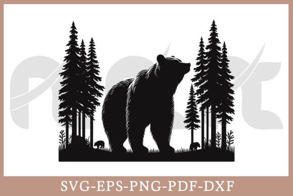 Bear Silhouette Vector SVG Cut File Grafik Plotterdateien Von Craftabledesign
