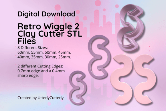 Clay Cutter STL File Retro Wiggle 2- Abs Graphic 3D Print STL By UtterlyCutterly