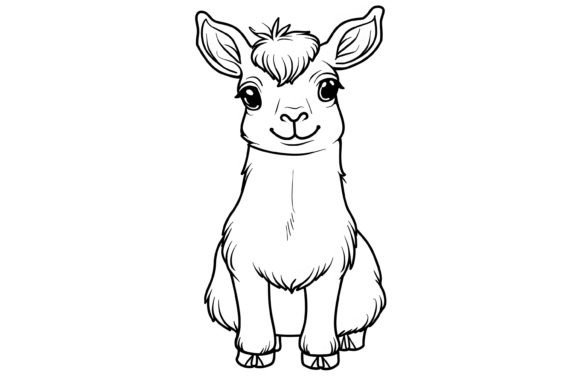 Cute Baby Llama Coloring Page for Kids Graphic Coloring Pages & Books Kids By Forhadx5