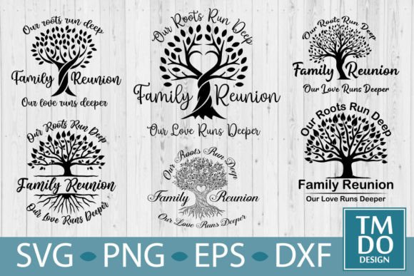 Family Reunion Svg Bundle, Family Tree Grafik Plotterdateien Von TMDOdesign