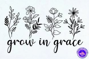 Grow in Grace Svg, Png, Eps, Pdf Design Graphic Print Templates By Cute Cat 1