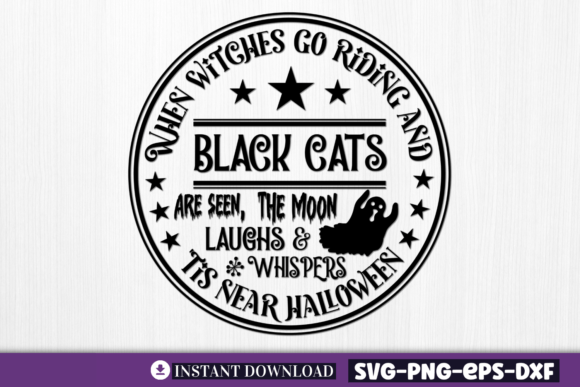 Halloween Round Sign SVG, when Witches G Graphic Crafts By CraftArt