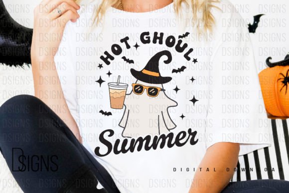 Halloween Spooky Girl Hot Ghoul Summer Graphic T-shirt Designs By DSIGNS