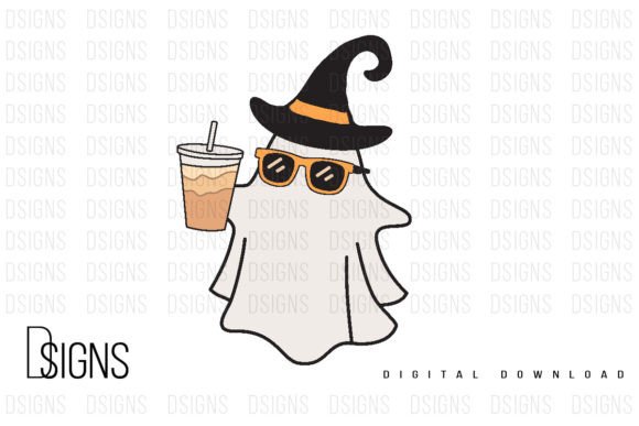 Halloween Summer Ghost Iced Coffee Png Graphic Illustrations By DSIGNS