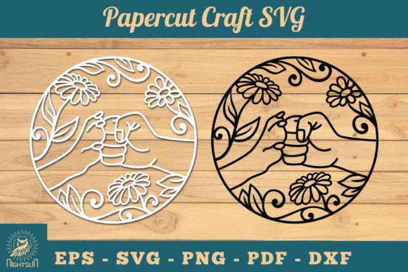 Hand Paw Papercut SVG 4 Graphic Crafts By NightSun