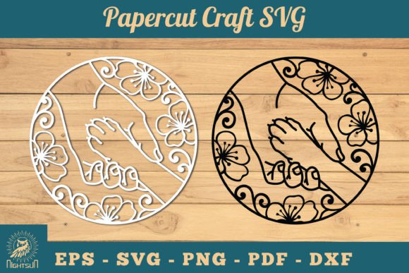 Hand Paw Papercut SVG 6 Graphic Crafts By NightSun