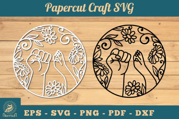 Hand Paw Papercut SVG 9 Graphic Crafts By NightSun