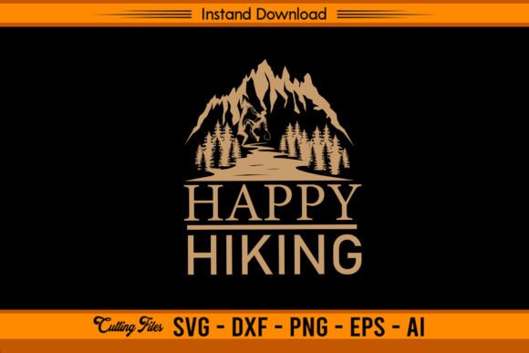 Happy Hiking Gráfico Diseños de Camisetas Por sketchbundle