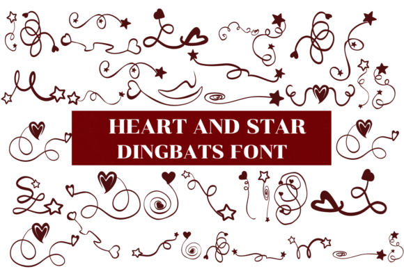 Heart and Star Dingbats-Schriftarten Schriftart Von Nongyao