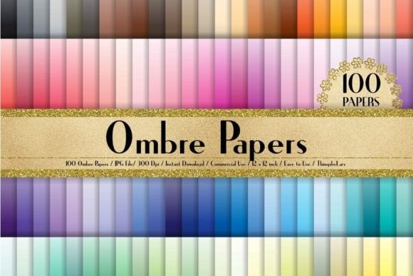 Ombre Texture Digital Papers Graphic Backgrounds By ThingsbyLary