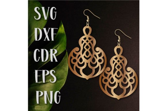 Oriental Earrings SVG Laser Cut Earrings Graphic Crafts By Fine Cutting Templates