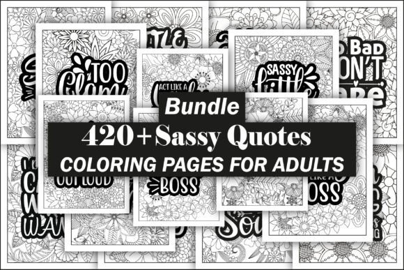 Sassy Quotes Coloring Book Bundle Graphic Coloring Pages & Books Adults By Safe Publishing