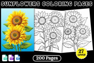 200 Sunflowers Coloring Pages for Adults Graphic Coloring Pages & Books Adults By Panda Art 1