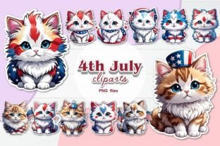 4th July Patriotic Cat, PNG Sublimation Graphic Illustrations By Kireidesign 1