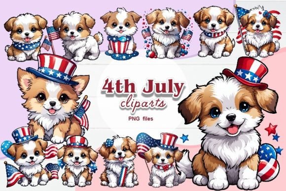 4th July Patriotic Dog, PNG Sublimation Graphic Illustrations By Kireidesign