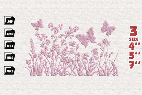 Beautiful Flowers Single Flowers & Plants Embroidery Design By Nutty Creations