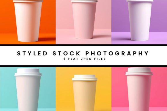 Bright Background Tumbler Mockup, Yellow Graphic Product Mockups By Clipcraft