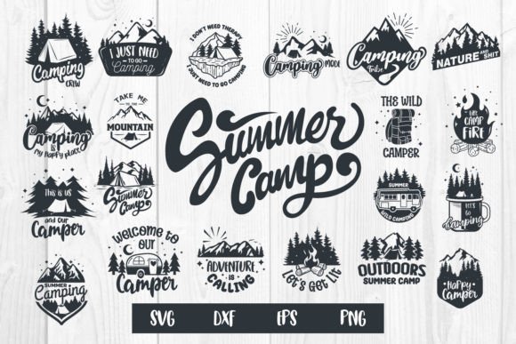 Bundle Camping, Summer Camp, Camp Lover Graphic Print Templates By dadan_pm