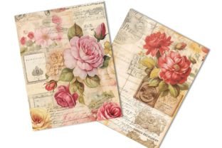 Dusty Floral Junk Journal Paper Pack Graphic Backgrounds By busydaydesign 5