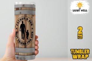 Father's Day Wood Tumbler Wrap Best Dad Gráfico Tumbler Wraps Por LightWell 2