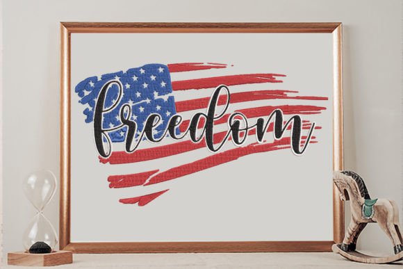 Freedom Grunge American Flag Unabhängigkeitstag Stickereidesign Von wick john
