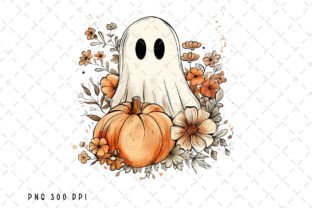 Ghost Pumpkin Autumn Halloween Fall PNG Graphic Illustrations By Flora Co Studio 1
