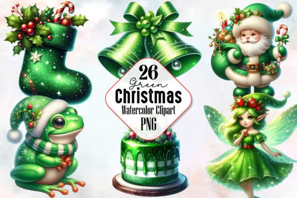 Green Christmas Sublimation Clipart Png Graphic Illustrations By RobertsArt