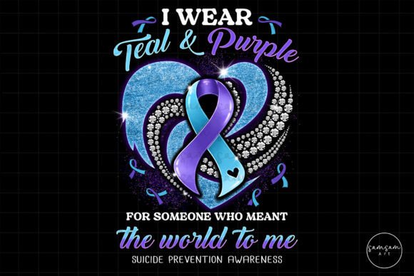 I Wear Teal and Purple Sublimation Graphic Print Templates By Samsam Art