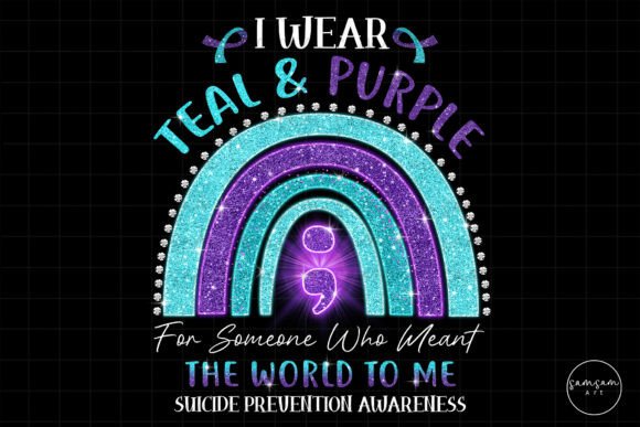 I Wear Teal and Purple Sublimation Gráfico Modelos de Impressão Por Samsam Art