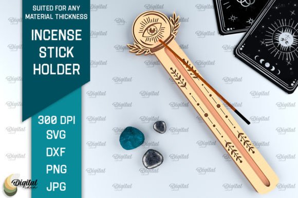 Mystical Incense Stick Holder Laser Cut Gráfico SVG 3D Por Digital Idea