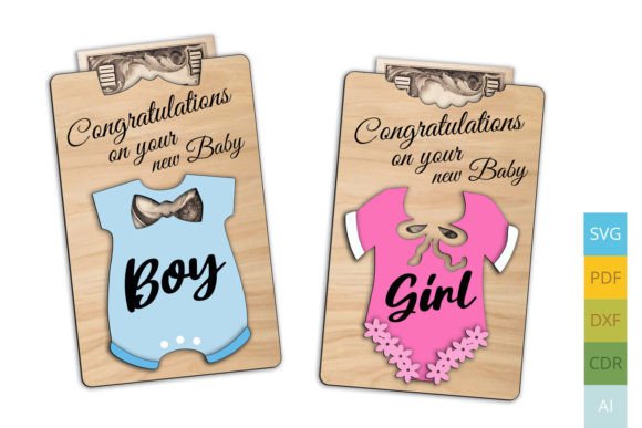 Newborn Baby Onesie Money Holder Gift Graphic 3D SVG By BestLaserSVG