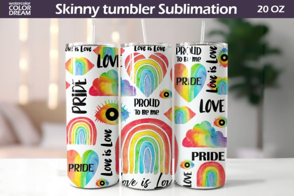 Pride Tumbler Wrap Graphic Crafts By WatercolorColorDream