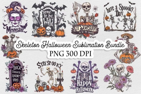 Skeleton Halloween Sublimation Bundle Graphic Illustrations By Lloy Design
