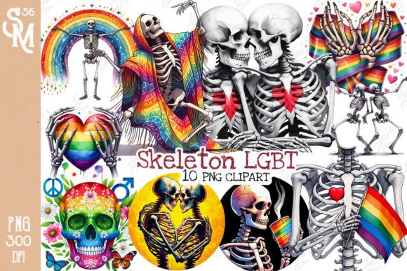 Skeleton LGBT Clipart PNG Graphics Graphic Illustrations By StevenMunoz56